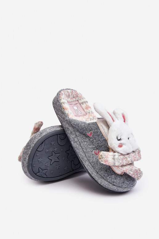 Children's slippers with a massive sole in gray color Dasca