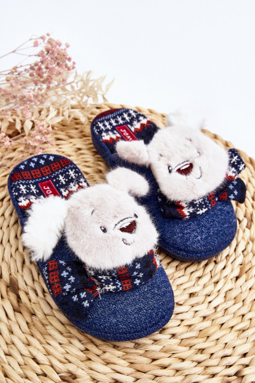Children's slippers dark blue color Dasca