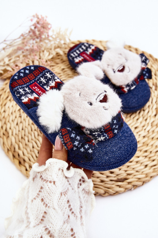 Children's slippers dark blue color Dasca