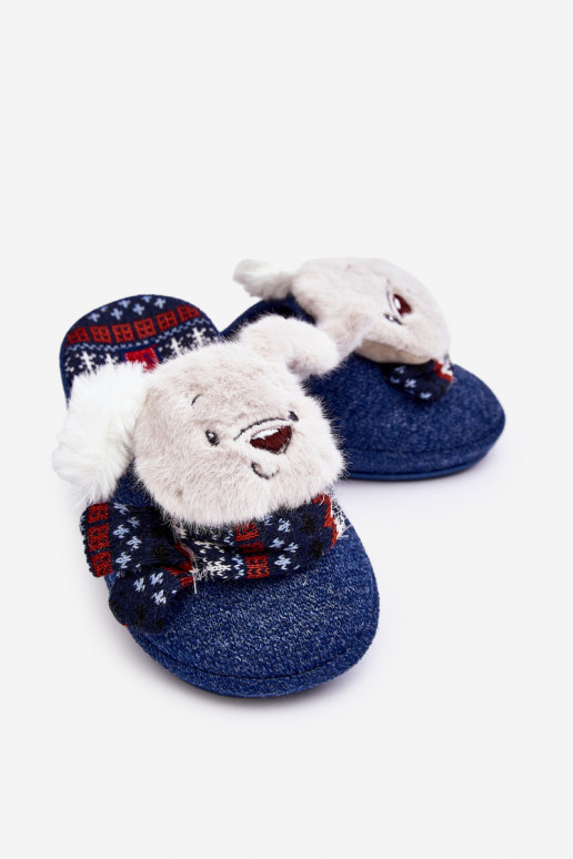 Children's slippers dark blue color Dasca
