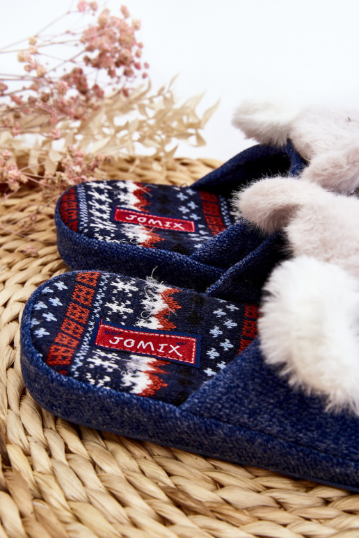 Children's slippers dark blue color Dasca