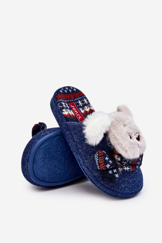 Children's slippers dark blue color Dasca