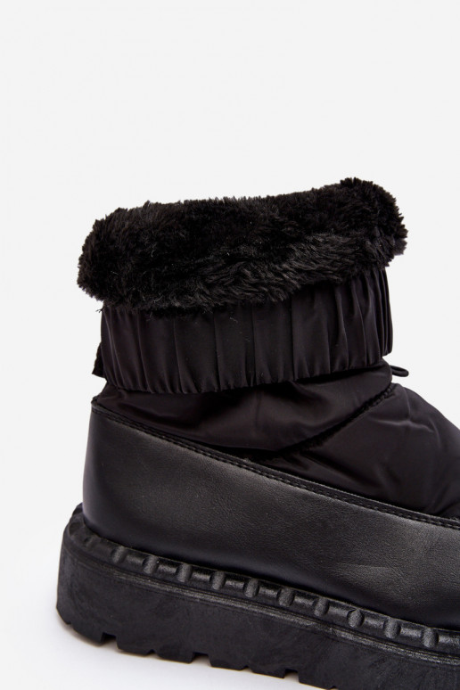 Women's snow boots with thick sole black Lureta