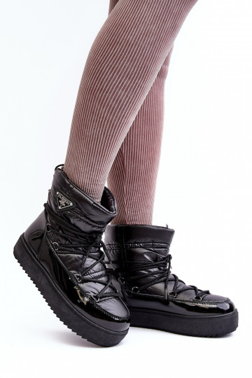 Women's platform snow boots with black laces Fleure 2