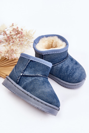 Children's snow boots Boots with shine in blue color Sulinne 2