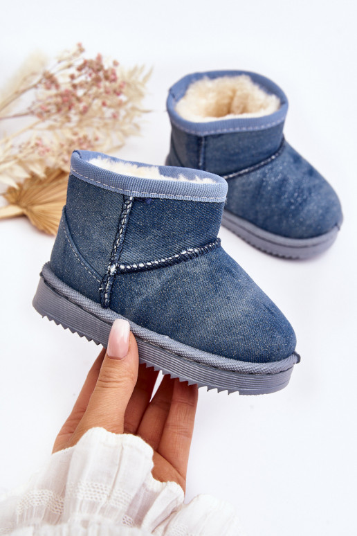 Children's snow boots Boots with shine in blue color Sulinne