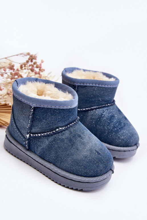 Children's snow boots Boots with shine in blue color Sulinne