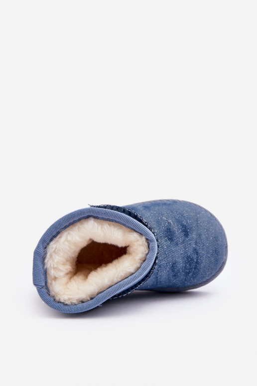 Children's snow boots Boots with shine in blue color Sulinne