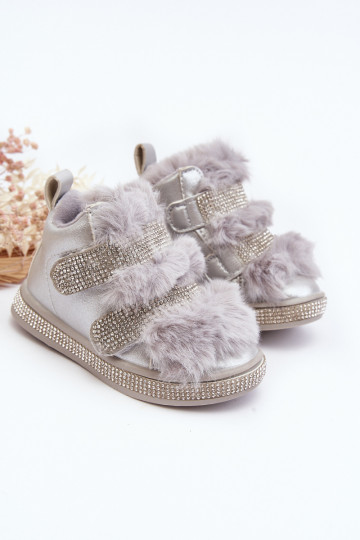 Children's snow boots warmed silver Leela 2