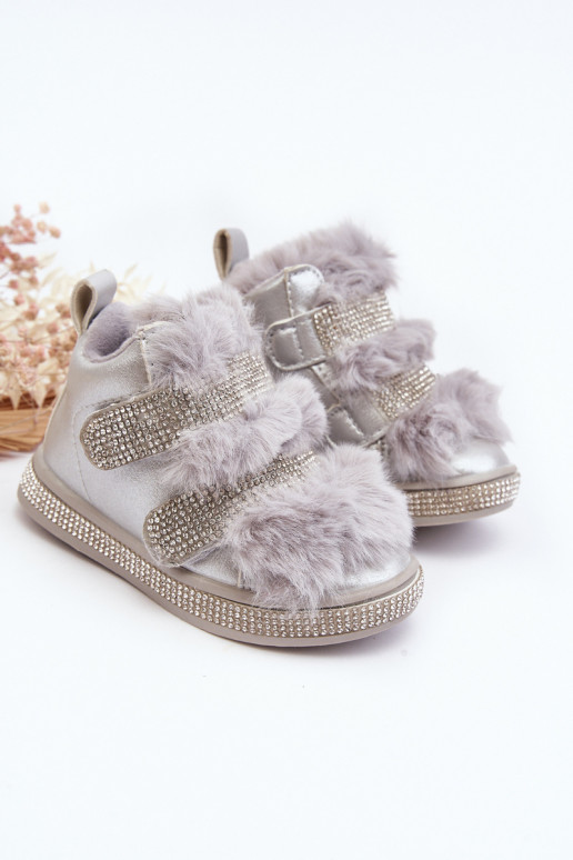 Children's snow boots warmed silver Leela