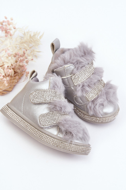 Children's snow boots warmed silver Leela