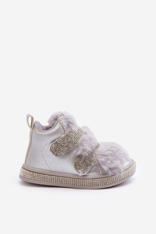 Children's snow boots warmed silver Leela
