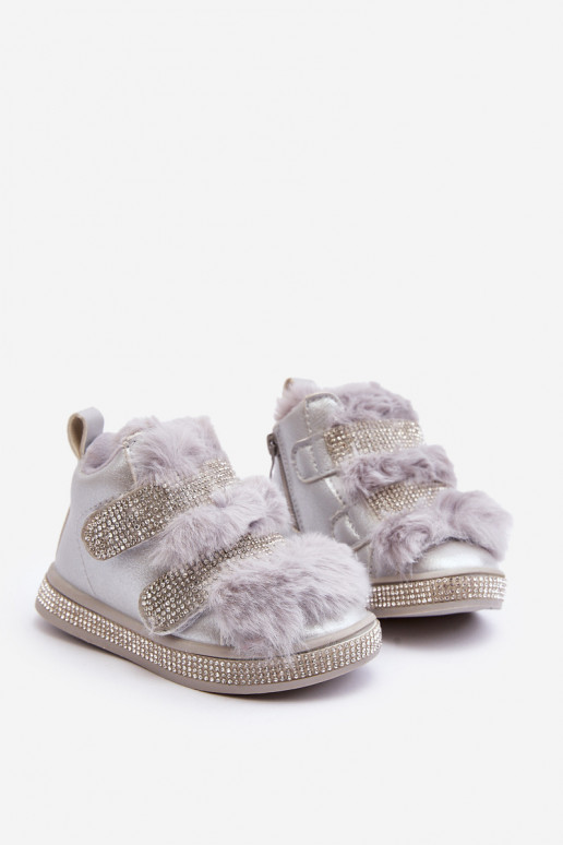 Children's snow boots warmed silver Leela