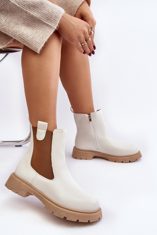 Women's ankle boots with zipper White Ramhel Women's ankle boots with zipper White Ramhel