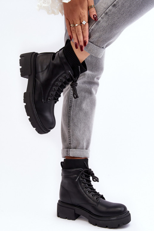 Women's Black Winter Boots with Sock Rivella