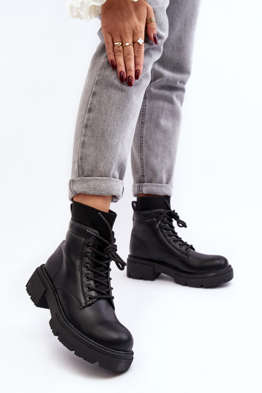 Women's Black Winter Boots with Sock Rivella