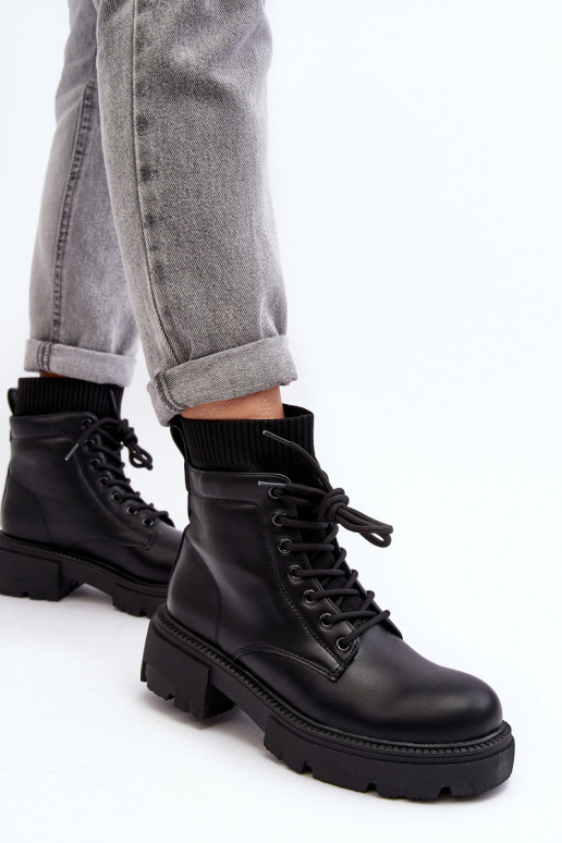 Women's Black Winter Boots with Sock Rivella