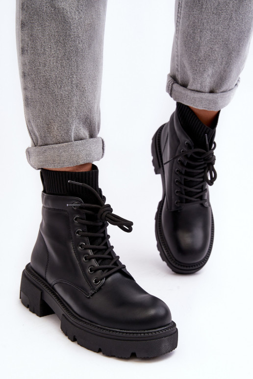 Women's Black Winter Boots with Sock Rivella