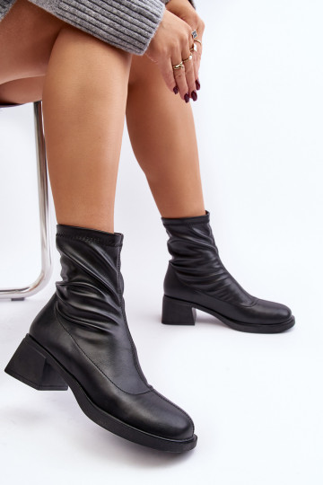 Women's Low Heel Black Ankle Boots Aphroteia 2