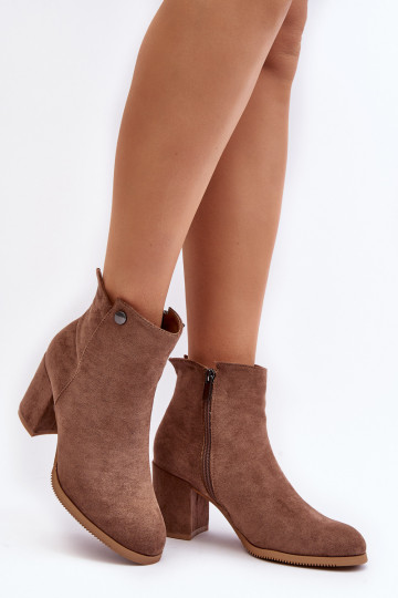 Brown Suede Women's Boots with Stiletto Heel Selela 2