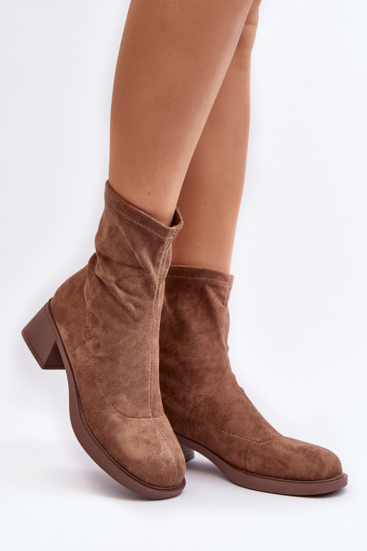 Women's low heeled ankle boots brown Aphroteia Women's low heeled ankle boots brown Aphroteia