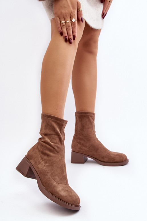 Women's low heeled ankle boots brown Aphroteia Women's low heeled ankle boots brown Aphroteia