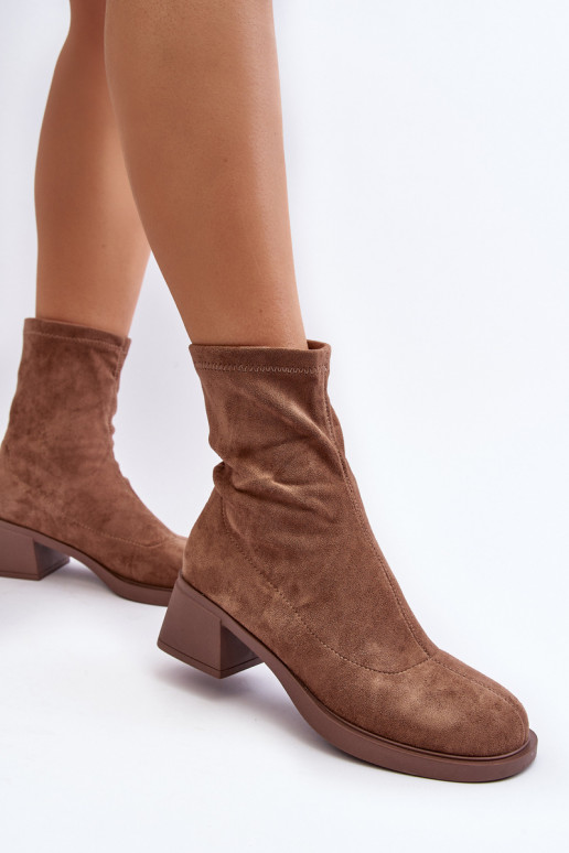 Women's low heeled ankle boots brown Aphroteia Women's low heeled ankle boots brown Aphroteia