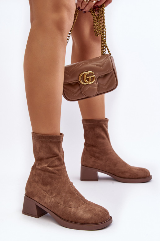 Women's low heeled ankle boots brown Aphroteia Women's low heeled ankle boots brown Aphroteia