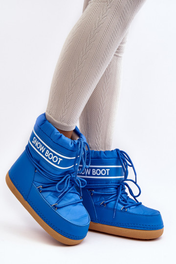 Women's tied snow boots blue Soia 2