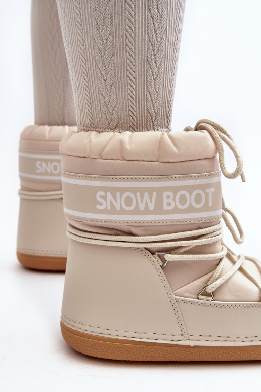 Women's lace-up snow boots beige Soia