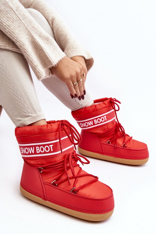 Women's lace-up snow boots Red Soia Women's lace-up snow boots Red Soia