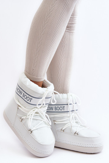 Women's lace-up snow boots white Soia 2