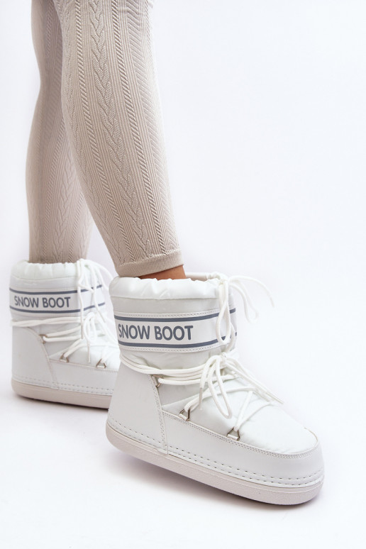 Women's lace-up snow boots white Soia Women's lace-up snow boots white Soia
