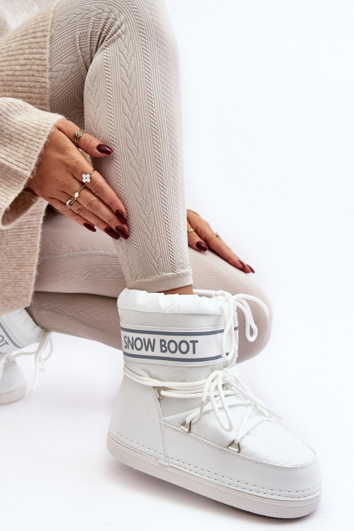 Women's lace-up snow boots white Soia Women's lace-up snow boots white Soia