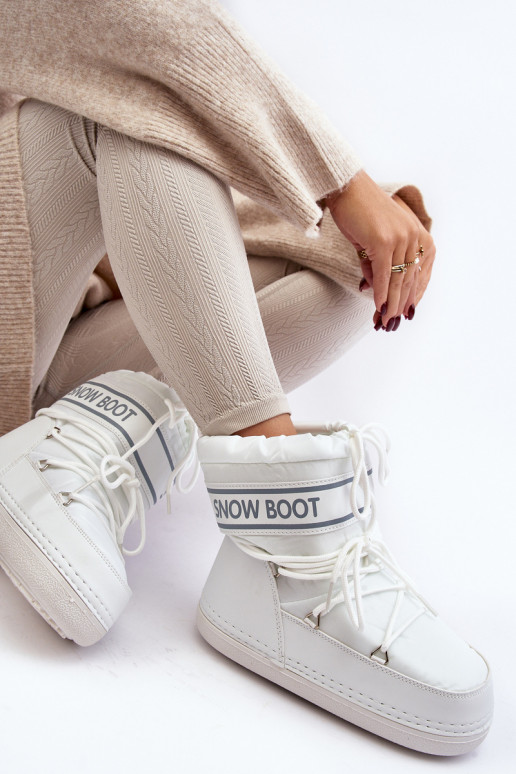 Women's lace-up snow boots white Soia Women's lace-up snow boots white Soia