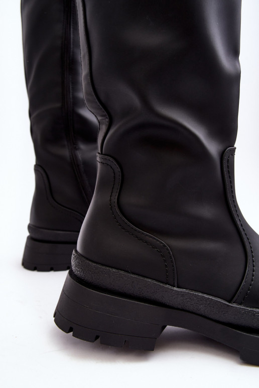 Women's Insulated Flat Heel Boots Black Desiren Women's Insulated Flat Heel Boots Black Desiren