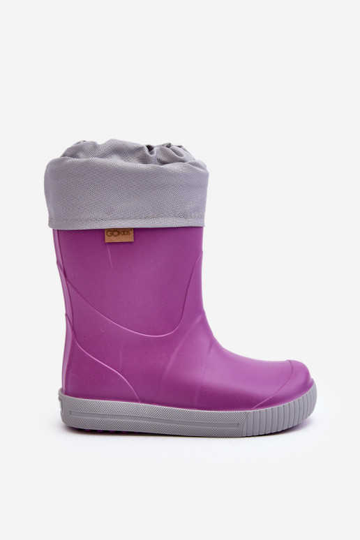 Children's rubber boots with heating Snow Wave Gokids 981 Purple