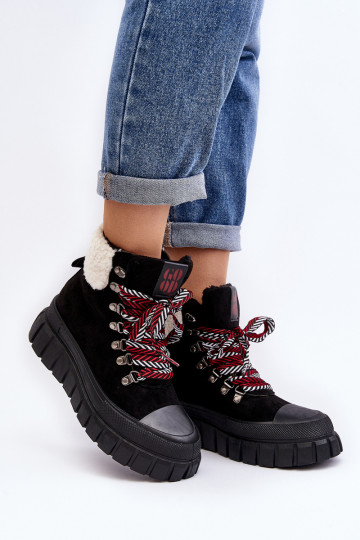 Lined Boots Trappers on Thick Sole Black Ralotta 2