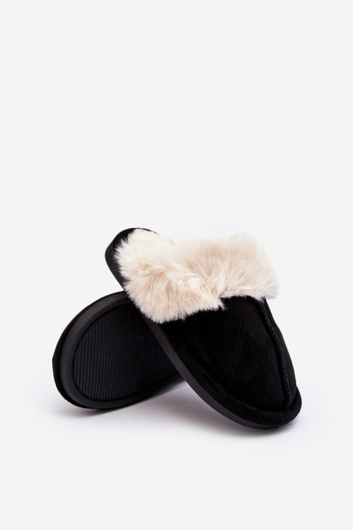 Children's Slippers with Fur Black Befana Children's Slippers with Fur Black Befana