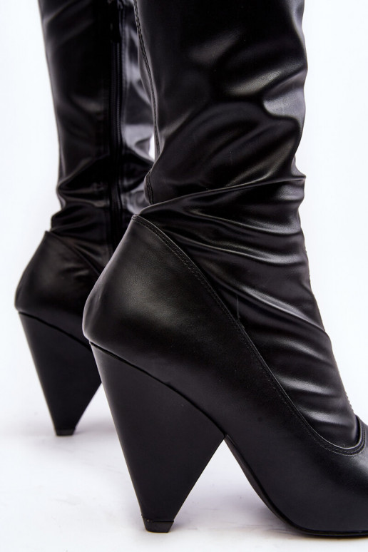 Suede High Heel Boots Lu Boo Grey