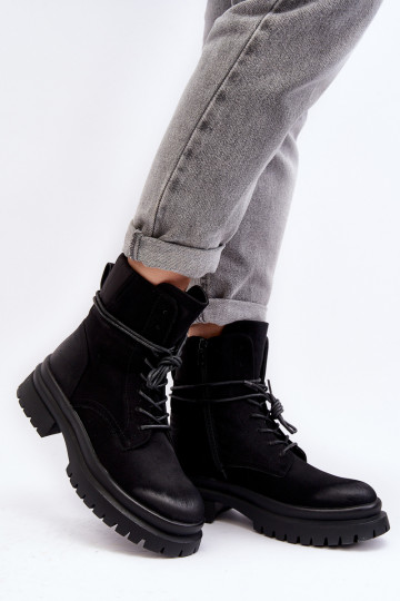 Women's boots with massive sole in black color Narelona 2