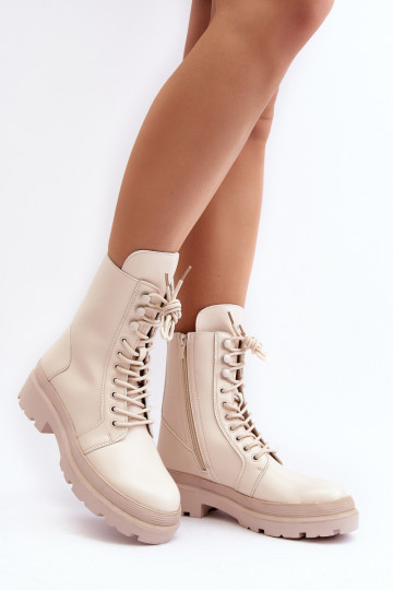 boots eco leather ivory color Irande 2