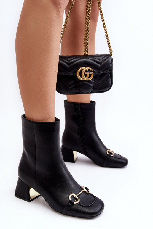 Ankle boots with heels with ornaments in black Adinah Ankle boots with heels with ornaments in black Adinah