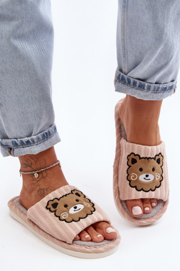 Women's Beige Slippers with Bear Demare 2