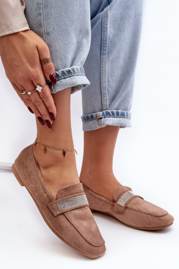 Moccasins with twinkling eyelets in brown color Ralrika 2