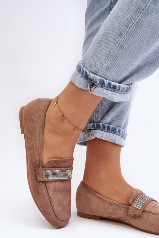 Moccasins with twinkling eyelets in brown color Ralrika Moccasins with twinkling eyelets in brown color Ralrika