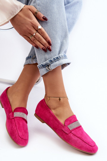 Moccasins with sparkling eyelets in pink Ralrika 2