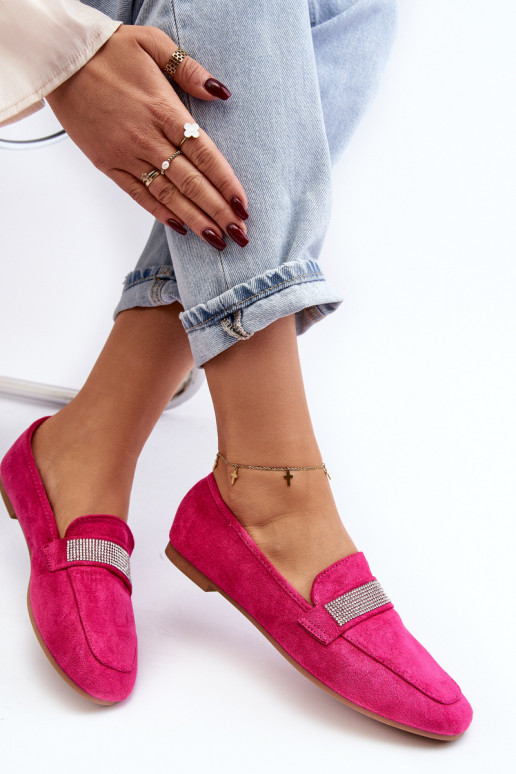Moccasins with sparkling eyelets in pink Ralrika