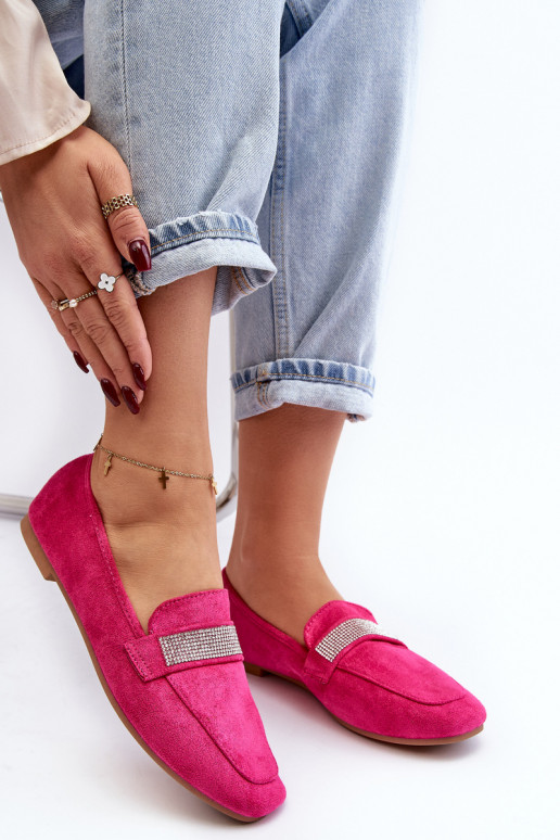 Moccasins with sparkling eyelets in pink Ralrika