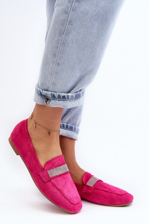 Moccasins with sparkling eyelets in pink Ralrika